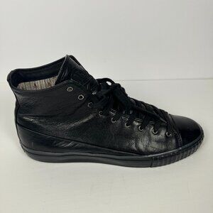 John Varvatos Bootleg Black Leather Sneakers Shoes size 11.5